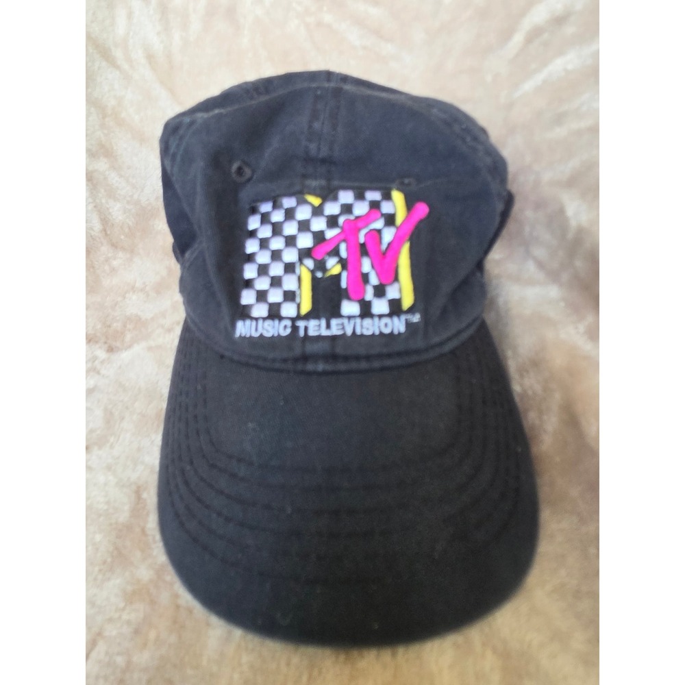 MTV Music Television Baseball Cap Black Embroidered Logo Hat OSFM 2019 Viacom